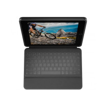 Logitech SLIM FOLIO RUGGED Custodia con Tastiera Protettiva per iPad 7ª,8ª e 9ª generazione con Smart Connector Graphite