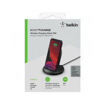 SUPPORTO DI RICARICA WIRELESS 15W CON ALIMENTATORE - NERO