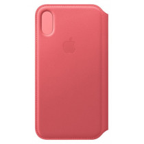 iPhone XS Leather Folio - Peony Pink (Rosa)