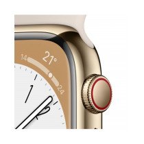 2022 - Apple Watch Series 8 GPS + Cellular 45mm Cassa in acciaio color oro Case con Galassia Sport Band