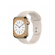 2022 - Apple Watch Series 8 GPS + Cellular 45mm Cassa in acciaio color oro Case con Galassia Sport Band