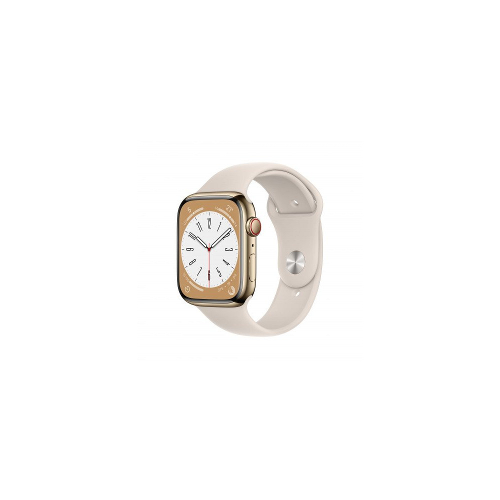 2022 - Apple Watch Series 8 GPS + Cellular 45mm Cassa in acciaio color oro Case con Galassia Sport Band