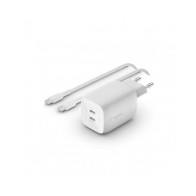 CARICABATTERIE 65W PPS DUAL USB-C GAN E CAVO 2M C-C 100W - BIANCO