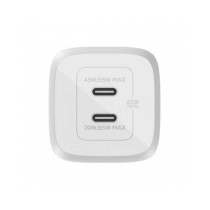 CARICABATTERIE 65W PPS DUAL USB-C GAN E CAVO 2M C-C 100W - BIANCO
