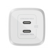 CARICABATTERIE 65W PPS DUAL USB-C GAN UNIVERSALE - BIANCO