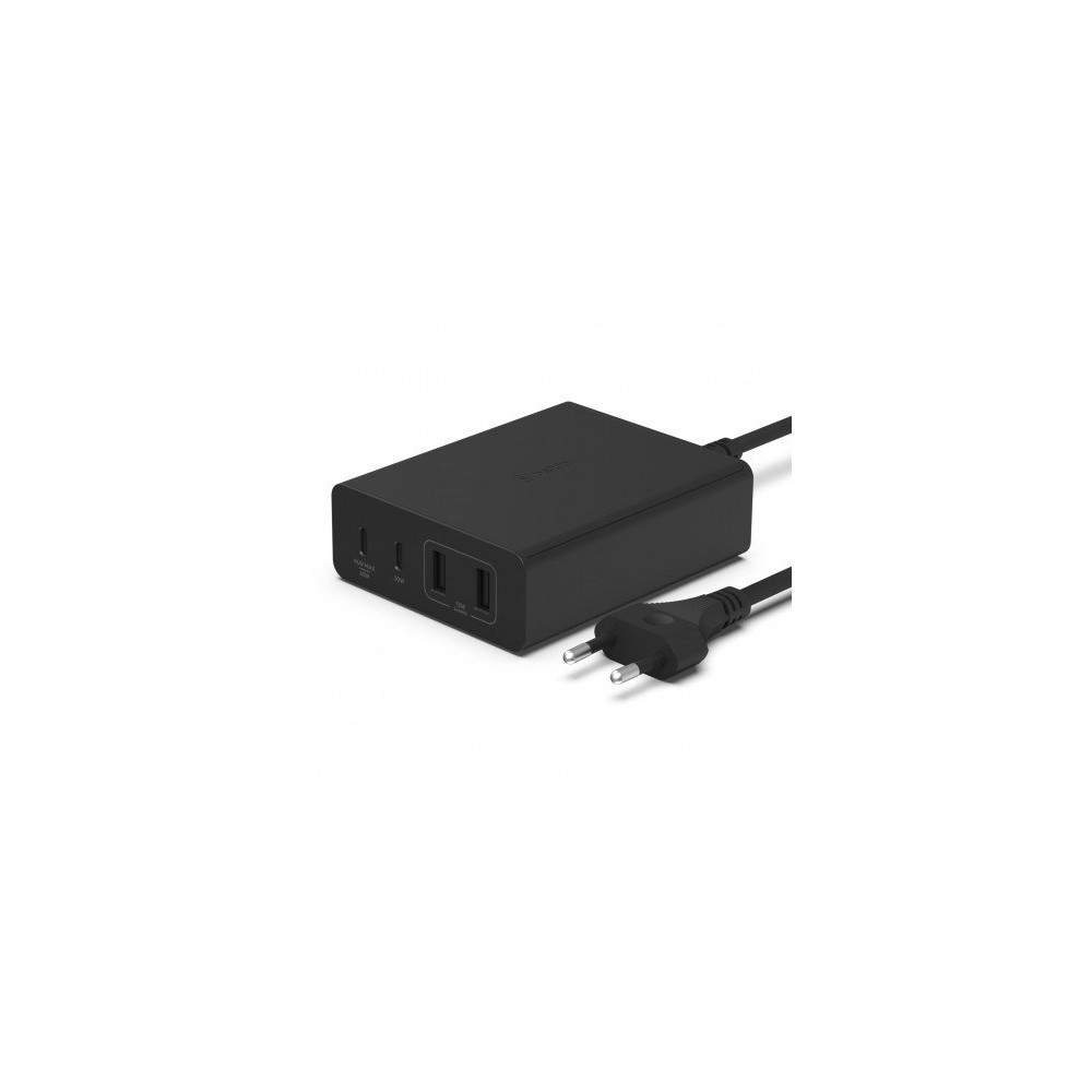 ALIMENTATORE GAN 108W CON PORTE 2X USB-C + 2X USB-A - NERO