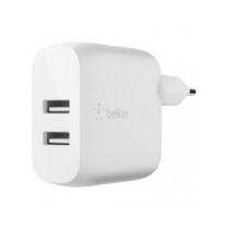 CARICABATTERIE 2 PORTE USB-A + CAVO USB-A A USB-C 1M - BIANCO