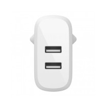 CARICABATTERIE 2 PORTE USB-A + CAVO USB-A A USB-C 1M - BIANCO