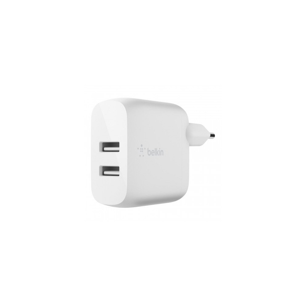 CARICABATTERIE 2 PORTE USB-A 12W - BIANCO