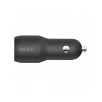 CARICABATTERIE AUTO DUE PORTE USB-A + CAVO USB-A A MICRO USB 1M - NERO