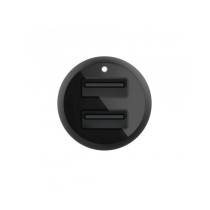 CARICABATTERIE AUTO DUE PORTE USB-A + CAVO USB-A A USB-C 1M - NERO