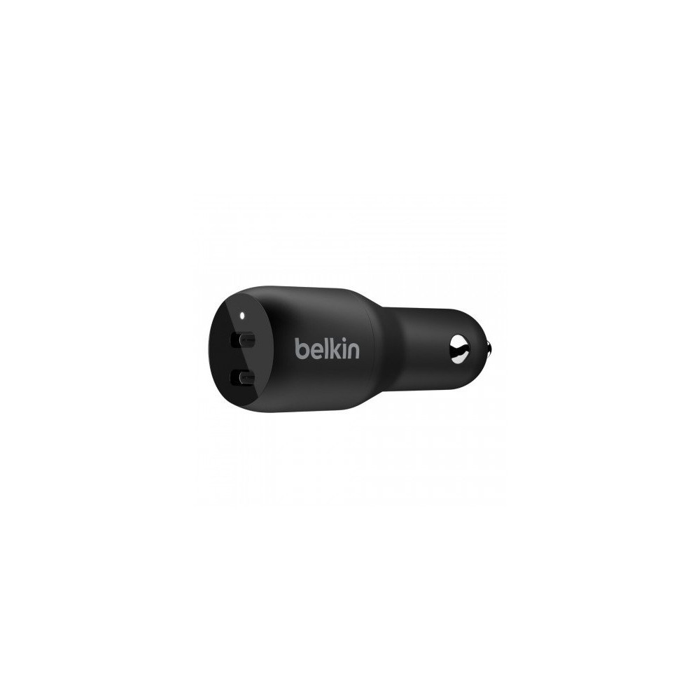 CARICABATTERIE DA AUTO CON DOPPIA PORTA USB-C 18W - NERO