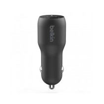 CARICABATTERIE DA AUTO CON PPS PORTA USB-C + USB-A 37W - NERO