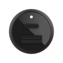 CARICABATTERIE DA AUTO CON PPS PORTA USB-C + USB-A 37W - NERO