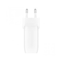 CARICABATTERIE DA PARETE DUAL 30W -  2 PORTE USB-C PD 60W - BIANCO