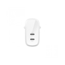 CARICABATTERIE DA PARETE DUAL 30W -  2 PORTE USB-C PD 60W - BIANCO