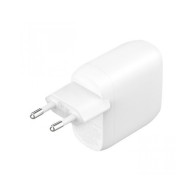 CARICABATTERIE DA PARETE DUAL 30W -  2 PORTE USB-C PD 60W - BIANCO