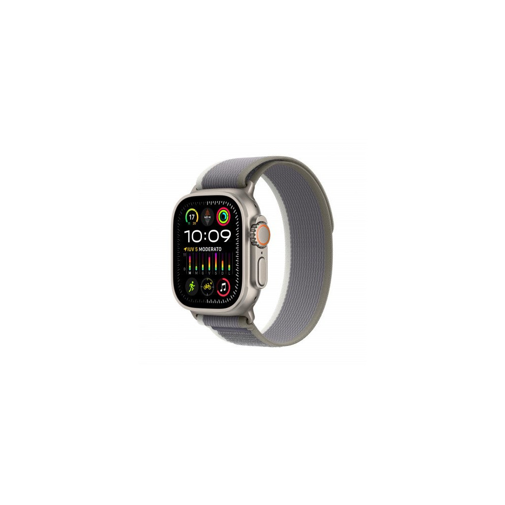 2023 - Apple Watch Ultra 2 GPS + Cellular, 49mm Cassa in titanio con verde/grigio trail loop - M/L