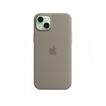 Custodia con Magsafe in Silicone per iPhone 15 Plus - Grigio creta