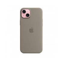 Custodia con Magsafe in Silicone per iPhone 15 Plus - Grigio creta
