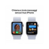 Apple Watch SE GPS + Cellular 40mm Argento Cassa Alluminio con Cinturino Sport Loop Nuvola Blu