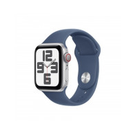 Apple Watch SE GPS + Cellular 40mm Argento Cassa Alluminio con Denim Sport Band - M/L