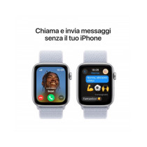Apple Watch SE GPS + Cellular 44mm Argento Cassa Alluminio con Cinturino Sport Loop Nuvola Blu