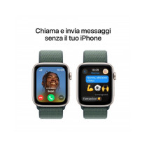 Apple Watch SE GPS + Cellular 44mm Galassia Cassa Alluminio con Cinturino Sport Loop Lago Verde