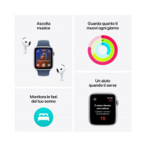 Apple Watch SE GPS 44mm Midnight Cassa Alluminio con Cinturino Loop Inchiostro