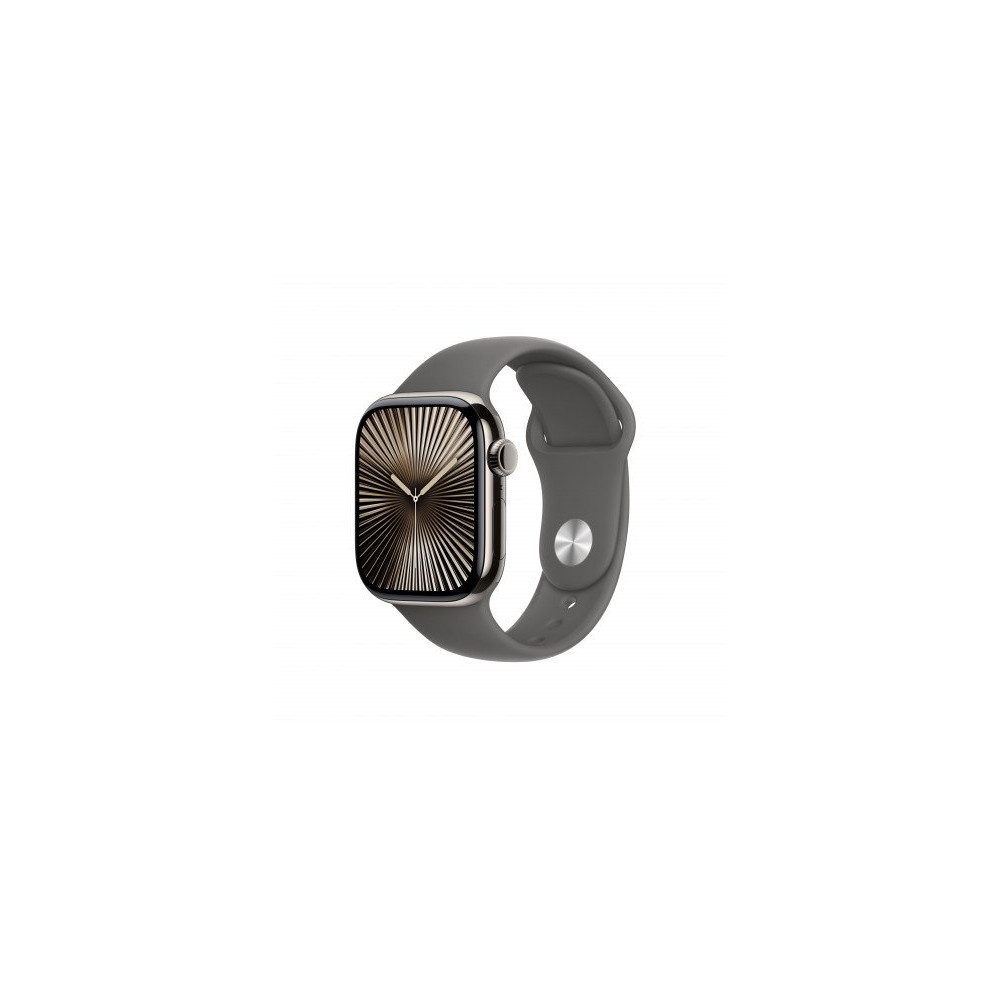 Apple Watch Series 10 GPS + Cellular 42mm Cassa Titanio Naturale con Stone Grey Sport Band - S/M