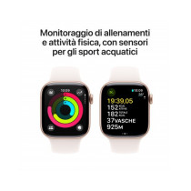 Apple Watch Series 10 GPS + Cellular 42mm Rose Oro Cassa Alluminio con Cinturino Sport Rosa Fard - S/M