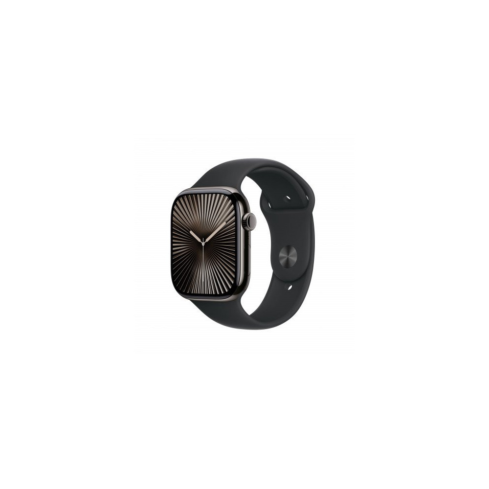 Apple Watch Series 10 GPS + Cellular 46mm Cassa Titanio Ardesia con Nero Sport Band - M/L