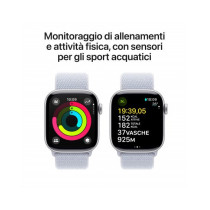 Apple Watch Series 10 GPS 42mm Argento Cassa Alluminio con Cinturino Sport Loop Nuvola Blu