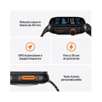 Apple Watch Ultra 2 GPS + Cellular 49mm Cassa Titanio Naturale con Blue Trail Loop - M/L