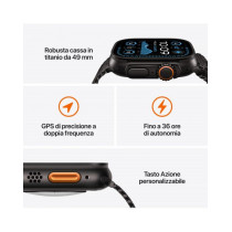 Apple Watch Ultra 2 GPS + Cellular 49mm Cassa Titanio Nero con Cinturino Ocean Nero