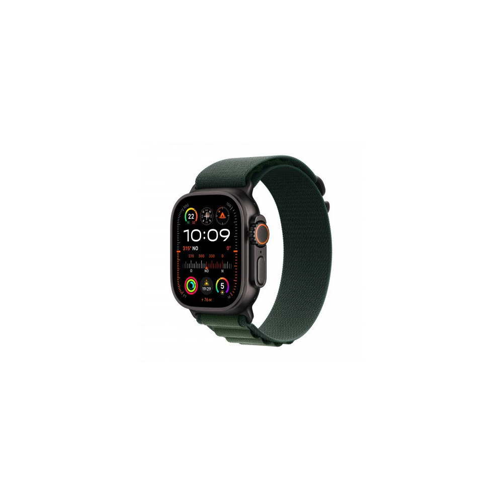 Apple Watch Ultra 2 GPS + Cellular 49mm Cassa Titanio Nero con Verde Scuro Alpine Loop - Large