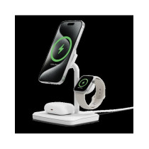 Cygnett ChargeBase Base di ricarica 3 in 1 Qi2 per iPhone - Apple Watch - Airpods Bianco