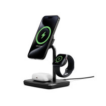 Cygnett ChargeBase Base di ricarica 3 in 1 Qi2 per iPhone - Apple Watch - Airpods Nero