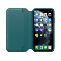 Apple iPhone 11 Pro Max Leather Folio - Peacock