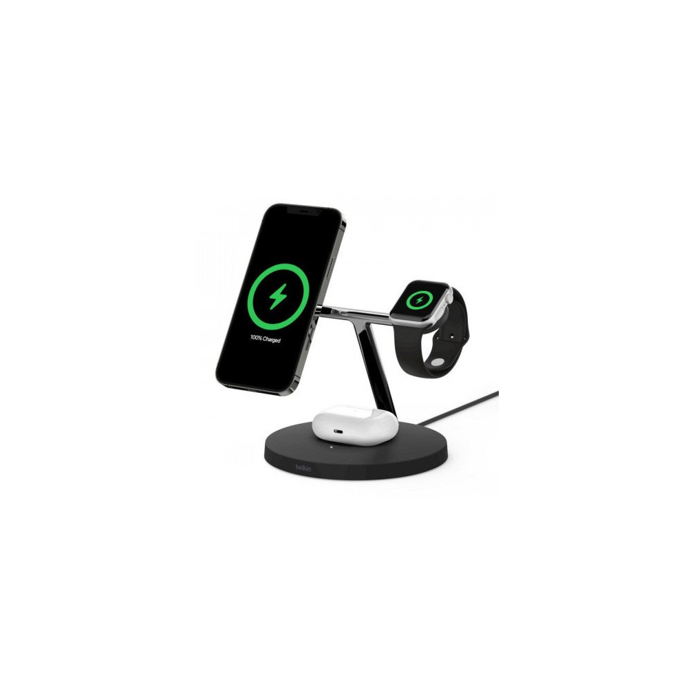 SUPPORTO DI RICARICA WIRELESS MAGSAFE 3 IN 1 - NERO