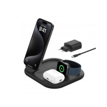 BOOSTCHARGE™ Qi2 15w Magnetic 3in1 Stand, Black