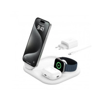 BOOSTCHARGE™ Qi2 15w Magnetic 3in1 Stand, White