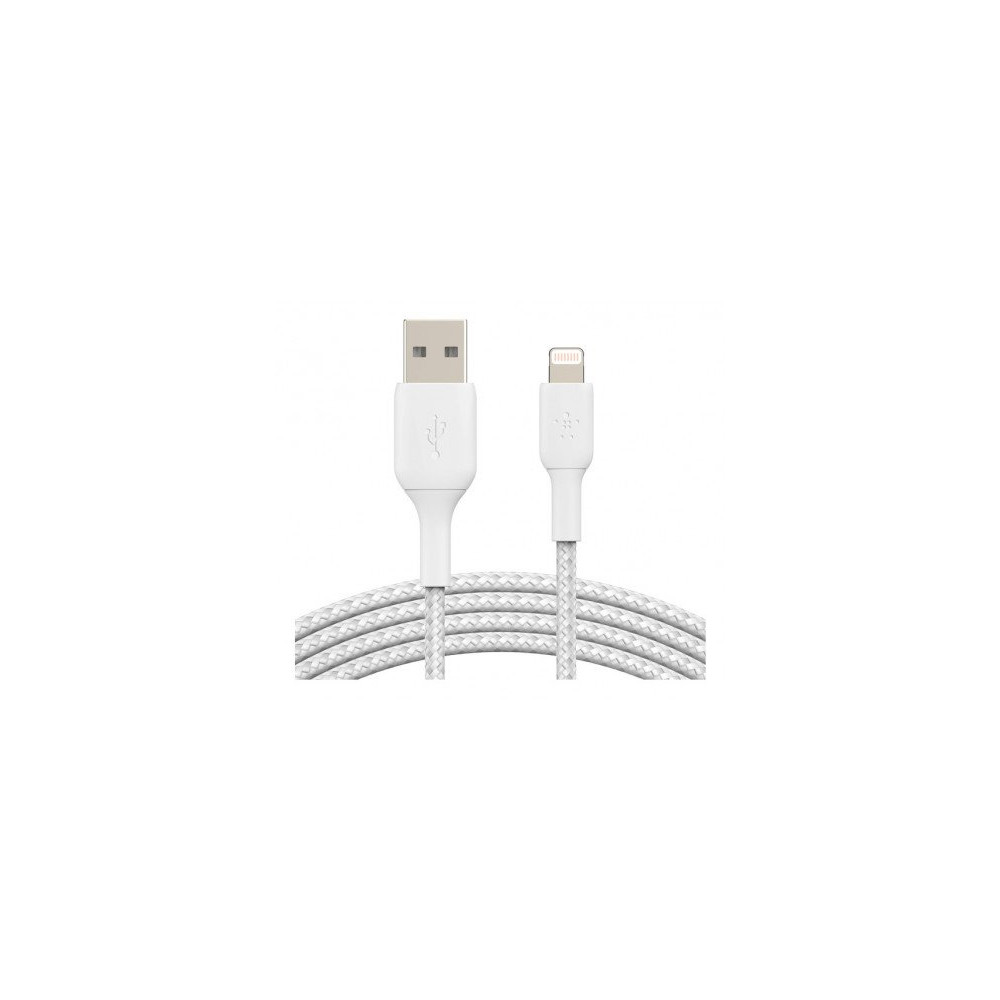 CAVO INTRECCIATO DA USB-A A LIGHTNING 2M - BIANCO