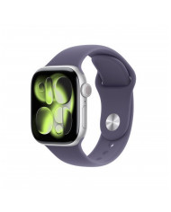 Apple Watch Series 11 GPS + Cellular 42mm, Cassa in Alluminio color Argento con cinturino Viola Nebbia Sport Band - S/M