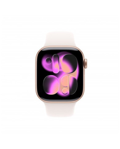 Apple Watch Series 11 GPS + Cellular 42mm, Cassa in Alluminio color Oro Rosa con cinturino Rosa fard Sport Band - M/L