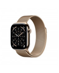 Apple Watch Series 11 GPS + Cellular 42mm, Cassa in Titanio colore Oro con cinturino Gold Milanese Loop