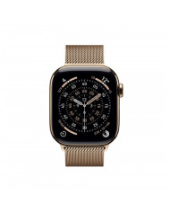 Apple Watch Series 11 GPS + Cellular 42mm, Cassa in Titanio colore Oro con cinturino Gold Milanese Loop