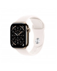 Apple Watch Series 11 GPS + Cellular 42mm, Cassa in Titanio colore Oro con cinturino Rosa fard Sport Band - S/M