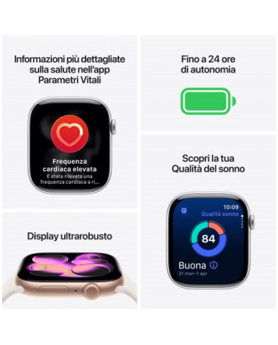 Apple Watch Series 11 GPS + Cellular 42mm, Cassa in Titanio Naturale con cinturino Girgio Pietra Sport Band - M/L