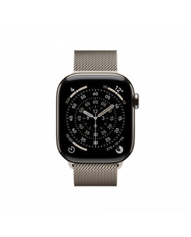 Apple Watch Series 11 GPS + Cellular 42mm, Cassa in Titanio Naturale con cinturino Natural Milanese Loop